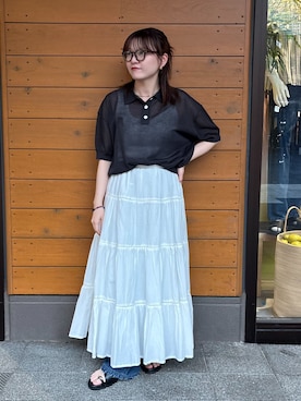「Simplicite（サンプリシテ）のアイテム（パンツ）」を使った、Haruさん（レディース・155cm）の春コーディネート