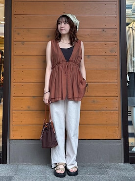 「B.C STOCK（ベーセーストック）のアイテム」を使った、Haruさん（レディース・155cm）の夏コーディネート