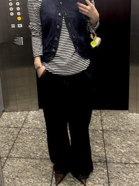 「BLACKUP（ブラックアップ）のアイテム（パンツ）」を使った、raraさん（レディース・156cm）の春コーディネート
