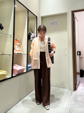 「CIAOPANIC TYPY（チャオパニックティピー）のアイテム（スラックス）」を使った、HONOさん（レディース・156cm）の春コーディネート