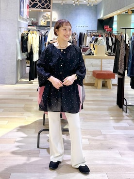 「LEPSIM（レプシィム）のイージーバレエスニーパー　1042670（パンプス、ブラック系）」を使った、takihazuさん（レディース・148cm）の夏コーディネート