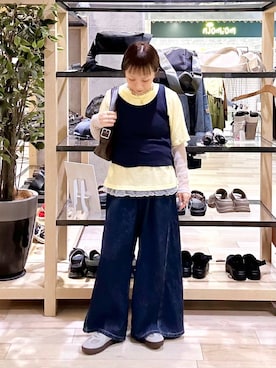 「LEPSIM（レプシィム）の厚底ローテクスニーカー　1042669（スニーカー、ブルー系）」を使った、takihazuさん（レディース・148cm）の夏コーディネート