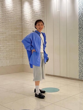 「LOWRYS FARM（ローリーズファーム）のモカシンローファー  637751（ローファー、ブラック系）」を使った、takihazuさん（レディース・148cm）の夏コーディネート