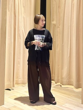 「LEPSIM（レプシィム）のメタルストラップサンダル　638841（サンダル、ブラック系）」を使った、takihazuさん（レディース・148cm）の夏コーディネート