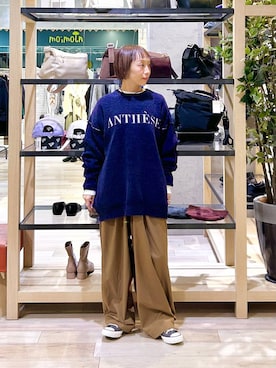 「アイテム（その他パンツ、イエロー系）」を使った、takihazuさん（レディース・148cm）の秋コーディネート