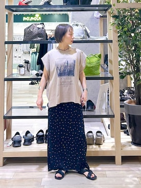 「LEPSIM（レプシィム）の《セルフカット可能》プリーツスカート　656675（スカート、その他）」を使った、takihazuさん（レディース・148cm）の夏コーディネート