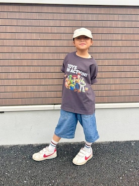 「LEPSIM（レプシィム）の【KIDS】刺繍ロゴツイルキャップ　656611（キャップ、ホワイト系）」を使った、takihazuさん（レディース・148cm）の夏コーディネート