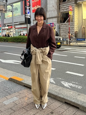 「H&M（エイチ・アンド・エム）のアイテム（ジャケット/アウター）」を使った、Mochizuki  Harukaさん（レディース・168cm）の春コーディネート