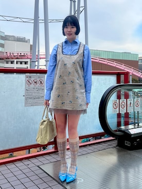 「LOEWE（ロエベ）のアイテム（バッグ）」を使った、Mochizuki  Harukaさん（レディース・168cm）の春コーディネート