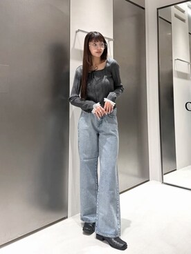 「CODE A（コードエー）のアイテム（カーディガン/ボレロ）」を使った、kanami927さん（レディース・161cm）の冬コーディネート