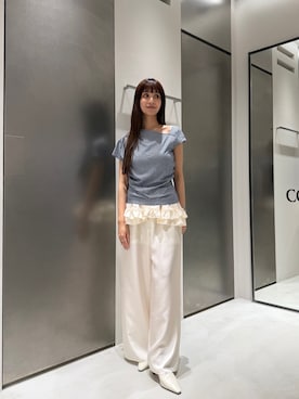 「PELLICO SUNNY（ペリーコサニー）のPELLICO SUNNY｜HIGH VAMP（パンプス、ホワイト系）」を使った、kanami927さん（レディース・161cm）の春コーディネート