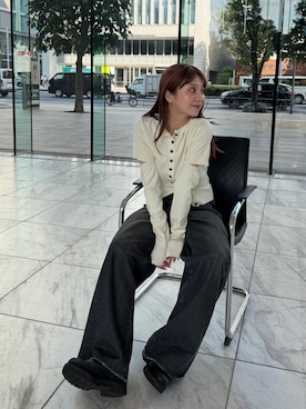 「NEEDBY heritage（ニードバイヘリテージ）のNEEDBY heritage ＊ CODE A｜TSUGUMI（その他パンツ、ブラック系）」を使った、kanami927さん（レディース・161cm）の秋コーディネート