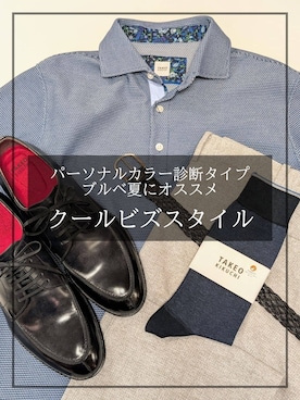 「TAKEO KIKUCHI（タケオキクチ）の【抗菌防臭／9色5サイズ展開】ハニカムメランジ ポロシャツ（ポロシャツ、ブルー系）」を使った、yasuさん（メンズ・176cm）の夏コーディネート