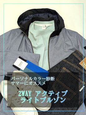 「TAKEO KIKUCHI（タケオキクチ）の【抗菌防臭／5サイズ展開】ハイゲージポンチ Tシャツ（Tシャツ/カットソー、ブルー系）」を使った、yasuさん（メンズ・176cm）の春コーディネート