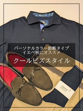 「TAKEO KIKUCHI（タケオキクチ）の【抗菌防臭／9色5サイズ展開】ハニカムメランジ ポロシャツ（ポロシャツ、ブルー系）」を使った、yasuさん（メンズ・176cm）の夏コーディネート