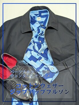 「TAKEO KIKUCHI（タケオキクチ）の日本製 Uチップ ドレスシューズ（ドレスシューズ、ブラック系）」を使った、yasuさん（メンズ・176cm）の春コーディネート