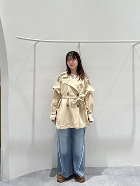 「w closet（ダブルクローゼット）のアイテム（ジャケット/アウター）」を使った、mahoさん（レディース・162cm）の春コーディネート