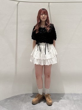 「w closet（ダブルクローゼット）のアイテム（その他パンツ）」を使った、mahoさん（レディース・162cm）の夏コーディネート