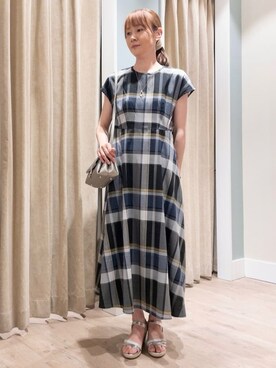 「grove（グローブ）のツイストデザインパール調ネックレス（ネックレス、ゴールド系）」を使った、おみつさん（レディース・160cm）の夏コーディネート