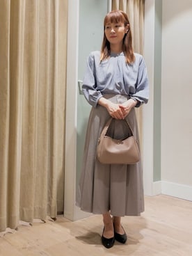 「grove（グローブ）の【人間工学】つつまれフィットパンプス【入卒対応可】（パンプス、ブラック系）」を使った、おみつさん（レディース・160cm）の秋コーディネート