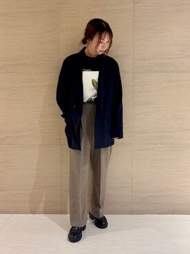 「tk.TAKEO KIKUCHI（ティーケータケオキクチ）のアイテム（ジャケット/アウター）」を使った、S.A.Oさん（レディース・158cm）の春コーディネート
