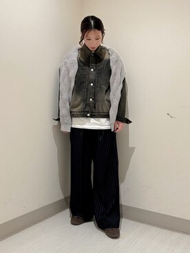 「tk.TAKEO KIKUCHI（ティーケータケオキクチ）のアイテム（ジャケット/アウター）」を使った、S.A.Oさん（レディース・158cm）の春コーディネート