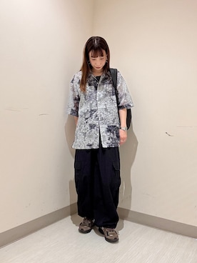 「tk.TAKEO KIKUCHI（ティーケータケオキクチ）のアイテム（パンツ）」を使った、S.A.Oさん（レディース・158cm）の夏コーディネート