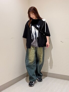 「tk.TAKEO KIKUCHI（ティーケータケオキクチ）のアイテム（トップス）」を使った、S.A.Oさん（レディース・158cm）の春コーディネート