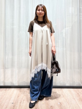 「OPAQUE.CLIP（オペークドットクリップ）のアイテム（Tシャツ/カットソー）」を使った、かなさん（レディース・160cm）の夏コーディネート