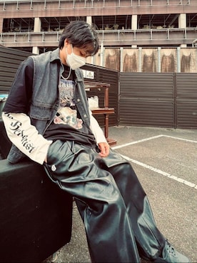 「黒パンツ」｜A'GEM/9越谷レイクタウンさん（メンズ・170cm・20代）の秋コーディネート