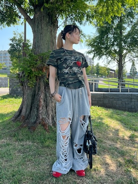「アイテム（スウェットパンツ）」を使った、A'GEM/9越谷レイクタウンさん（骨格ウェーブ・レディース・153cm）の夏コーディネート