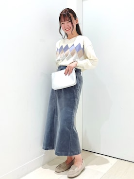「ライトブルー」｜「アイテム（モカシン/デッキシューズ）」を使った、なぴさん（レディース・157cm）の秋コーディネート