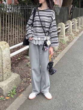「アイテム（スマホグッズ）」を使った、ゆーかっちさん（レディース・172cm）の秋コーディネート