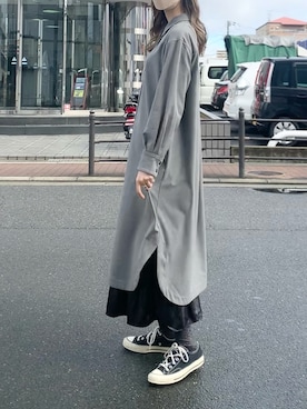 「秋服」｜「アイテム（ワンピース）」を使った、ゆーかっちさん（レディース・172cm）の秋コーディネート