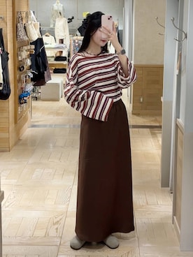 「アイテム（スカート）」を使った、ゆーかっちさん（レディース・172cm）の秋コーディネート