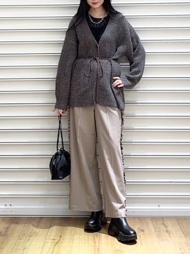 サイドフリルワイドパンツ 152669を使った人気ファッション