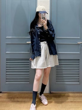 「LOWRYS FARM（ローリーズファーム）のスタイルUPカップアシメキャミ　991864（キャミソール）」を使った、ゆーかっちさん（レディース・172cm）の秋コーディネート