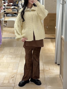 「アイテム（スカート）」を使った、ゆーかっちさん（レディース・172cm）の秋コーディネート