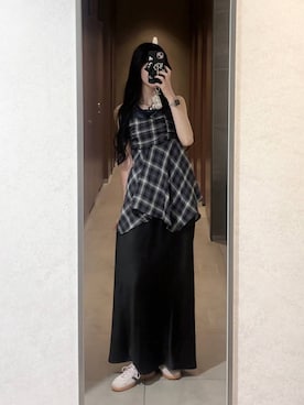 「アイテム（タンクトップ）」を使った、ゆーかっちさん（レディース・172cm）の夏コーディネート