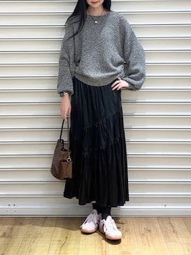 「LOWRYS FARM（ローリーズファーム）のアイテム（トートバッグ）」を使った、ゆーかっちさん（レディース・172cm）の冬コーディネート