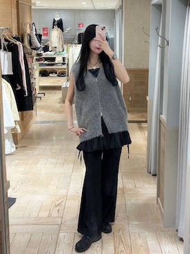 「アイテム（ベスト）」を使った、ゆーかっちさん（レディース・172cm）の夏コーディネート