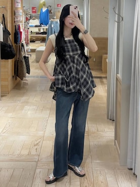 「アイテム（ネックレス）」を使った、ゆーかっちさん（レディース・172cm）の夏コーディネート