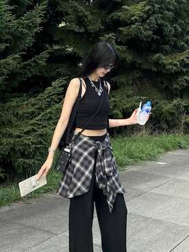 「アイテム（雑貨/ホビー）」を使った、ゆーかっちさん（レディース・172cm）の夏コーディネート