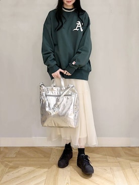 「LOWRYS FARM（ローリーズファーム）のアイテム（トートバッグ）」を使った、ゆーかっちさん（レディース・172cm）の冬コーディネート