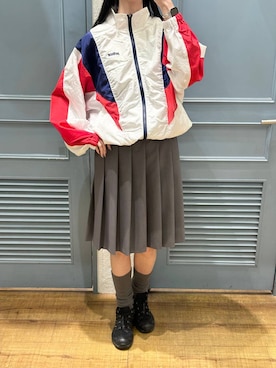 「アイテム（ブルゾン、ホワイト系）」を使った、ゆーかっちさん（レディース・172cm）の冬コーディネート