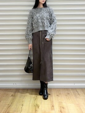 「LOWRYS FARM（ローリーズファーム）のアイテム（トートバッグ）」を使った、ゆーかっちさん（レディース・172cm）の冬コーディネート