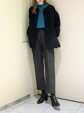 「LOWRYS FARM（ローリーズファーム）のストレッチヒールブーツ　851418（ブーツ）」を使った、ゆーかっちさん（レディース・172cm）の秋コーディネート