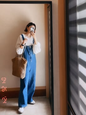 「CIAOPANIC TYPY（チャオパニックティピー）のアイテム（サロペット/オーバーオール）」を使った、OTOMACHUさん（レディース・165cm）の春コーディネート