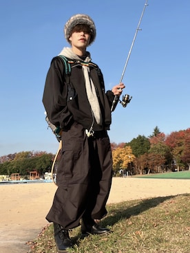 「DOOPZ（ドープス）のアイテム（ブルゾン）」を使った、風太郎さん（メンズ・171cm）の秋コーディネート