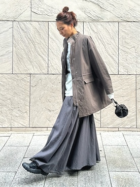 「アイテム（モッズコート）」を使った、maiさん（レディース・165cm）の秋コーディネート
